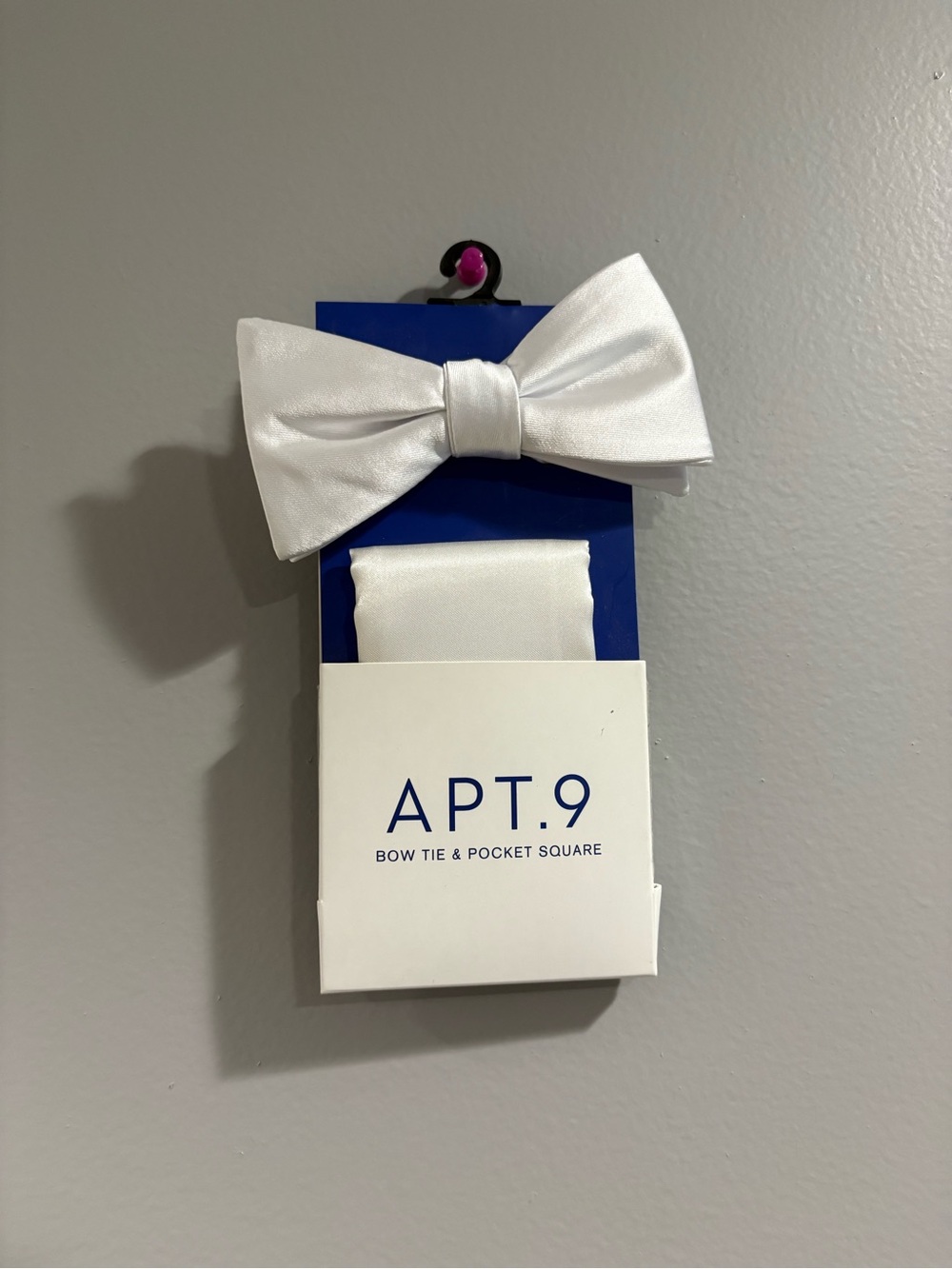 Apt. 9 White Satin Bow Tie and Pocket Square Set
